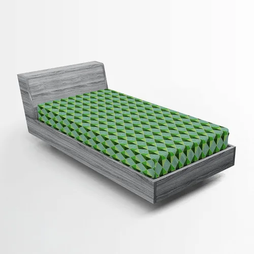 Vista 14 de Ambesonne Juego de sábanas bajeras veganas, ilustración de plátanos simétricamente alineados con patrón de frutas exóticas, funda de cama