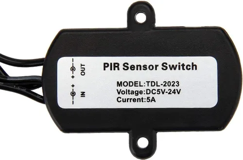 Vista 4 de Interruptor de sensor de movimiento activado por movimiento con cable de acoplador de CC SUPERNIGHT DC 5V-24V 5A PIR