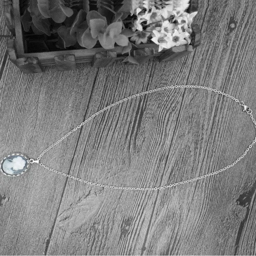 Vista 3 de Anstory Conjuntos de joyas de cameo de estilo vintage, collar de cameo, aretes, anillo y pulsera de moda, Resina