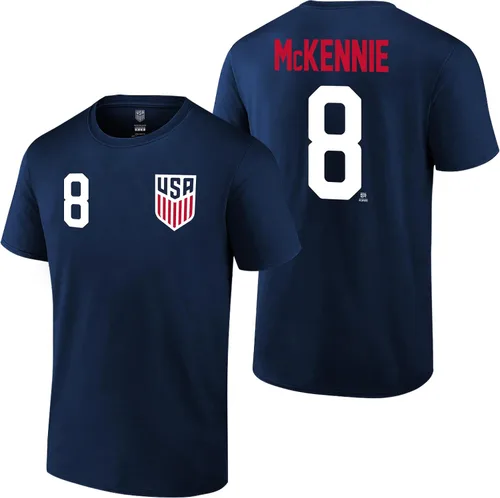 Vista 27 de Icon Sports Offical Licensed U.S. Soccer Federation USMNT Player Name and Number T-Shirt Gio Reyna Armada Escudo