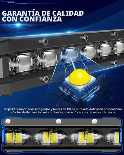 Vista 2 de CO LIGHT Barra de luz LED curvada de una fila de 44 pulgadas Lente de proyector 6D Haz combinado de punto e inundación Luz de conducción