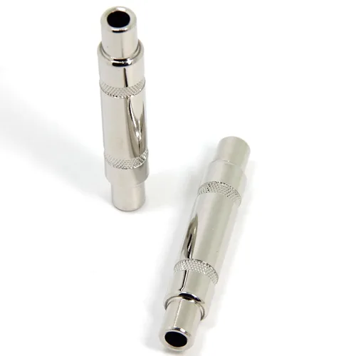 Vista 2 de Ancable Paquete de 2 extensores de cable de guitarra de 1/4 de pulgada, resistente, 1/4 de pulgada y 0.250 in, adaptador de acoplador mono TS hembra