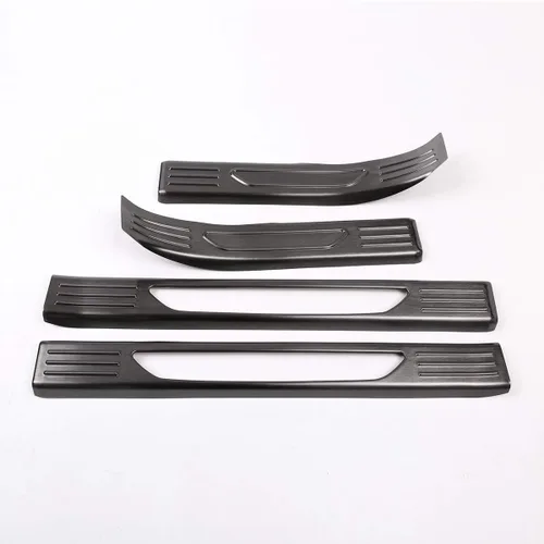 Vista 3 de 304 acero inoxidable interior umbral de la puerta Scuff Plate Guards Trim 4 unids para Jaguar E-PACE 2018 2019 Auto Accesorios (negro)