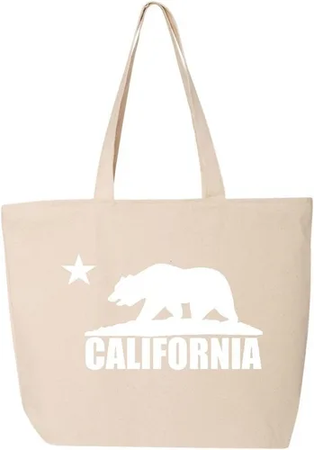 Vista 10 de shop4ever Cali White Bear - Bolsa de compras reutilizable con cremallera y cremallera