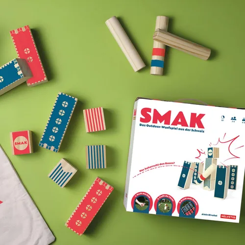 Vista 3 de Helvetiq SMAK The Throwing Game - Divertido juego al aire libre para 2-6 jugadores, juegos de césped, juego de patio para niños y adultos, a partir