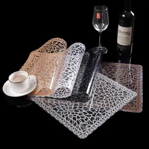 Vista 5 de juego de 6 manteles individuales impermeables para mesa de comedor, lavables con un paño