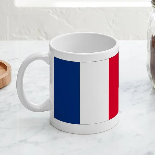 Vista 4 de CafePress Taza de café de cerámica con bandera francesa de 11 oz (11.0 fl oz)
