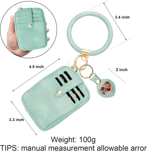 Vista 2 de SNUG STAR Llavero de pulsera con bolsillo para tarjetero de billetera llavero de moneda llavero de pulsera para mujer