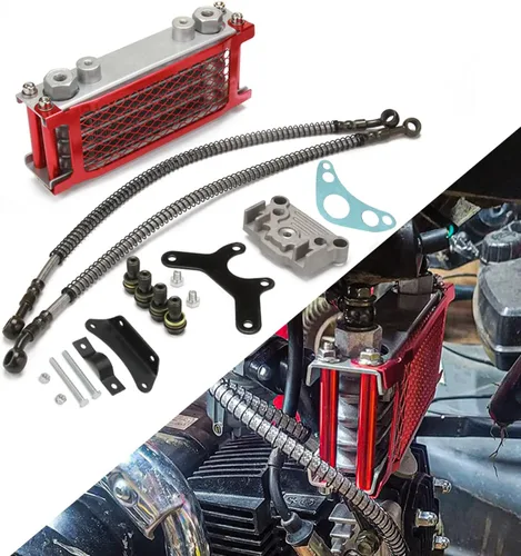 Vista 9 de Kit de enfriador de aceite de motocicleta Radiador de enfriamiento universal para CRF XR KLX 50 70 90 110 125 140cc SSR Taotao Coolster Kayo Dirt