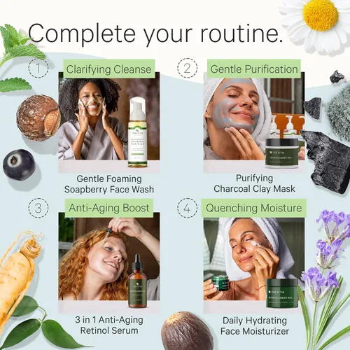 Vista 7 de Tree to Tub Hidratante facial antienvejecimiento con retinol para piel seca y sensible, lavado facial para pieles mixtas grasas, antiarrugas, ácido
