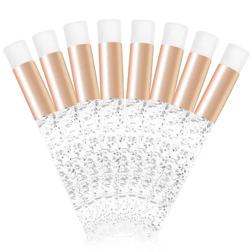 Vista 14 de 30 cepillos de champú para extensiones de pestañas de cristal con purpurina con contenedor, herramienta removedor de cepillos para puntos negros