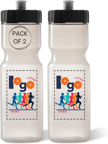 Vista 16 de Botellas de agua deportivas 50 Strong – Botellas de plástico reutilizables de 22 oz libres de BPA con tapa de tracción – Fabricadas en EE. UU.
