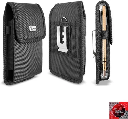 Vista 9 de Funda para Samsung Galaxy S10/S10 Plus; TMAN® - Funda de nailon resistente de lona resistente con clip de cinturón de metal para Samsung Galaxy