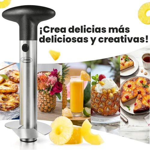 Vista 5 de Descorazonador de piña, [mejorado, reforzado, cuchilla más gruesa] Descorazonador de piña premium Newness (negro)