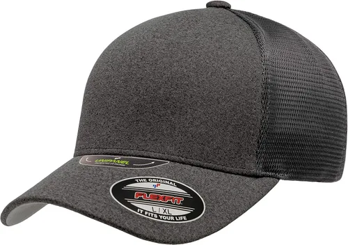Vista 13 de Flexfit Melange Unipanel Trucker Cap Negro