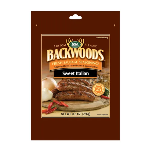 Vista 9 de LEM Backwoods Bratwurst - Condimento para salchichas frescas, 25 libras