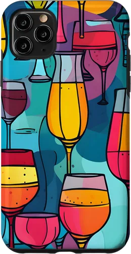 Vista 13 de Estuche de arte abstracto vibrante para copas de vino para iPhone 16