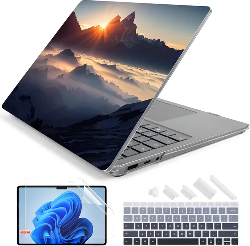 Vista 10 de Batianda Aurora - Funda prémium para laptop Microsoft Surface 5 4 3 de 15 pulgadas con reposamanos de metal, carcasa rígida de plástico