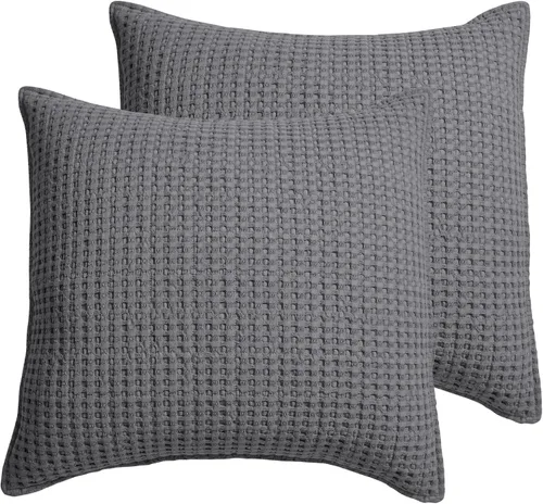 Vista 4 de Levtex Home - Mills Waffle - Juego de fundas de almohada Euro (Set de dos) - Spa - Tamaño de funda (66x66 cm), sin inserto