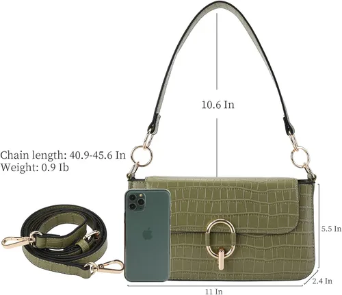 Vista 7 de Bolso bandolera para mujer diseño de cocodrilo