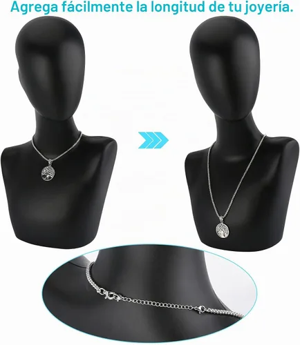 Vista 4 de UUBAAR 12 extensores de collar, cadena de extensión de collar de acero inoxidable para joyas, pulseras y tobilleras