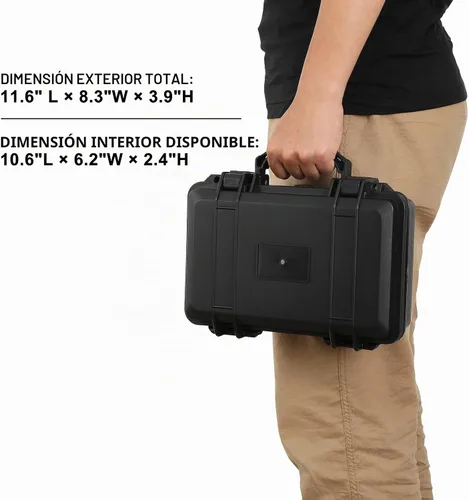 Vista 5 de Mayouko Caja de herramientas portátil con esponja a prueba de golpes, grado impermeable IP67, funda rígida impermeable con inserto de espuma, funda