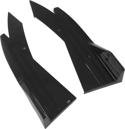 Vista 4 de Fydun 2 unids brillante negro coche parachoques trasero canard labio lateral falda divisor alerón universal