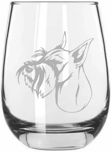 Vista 169 de Shar Pei (chino) - Vaso de vino sin tallo grabado para perro, 15.25 onzas