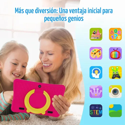 Vista 2 de DigiLand Android 15 Kids Tablet, tabletas de 10.1 pulgadas, 6 GB de RAM+32 GB de ROM (ampliar a TF), control parental, software para niños