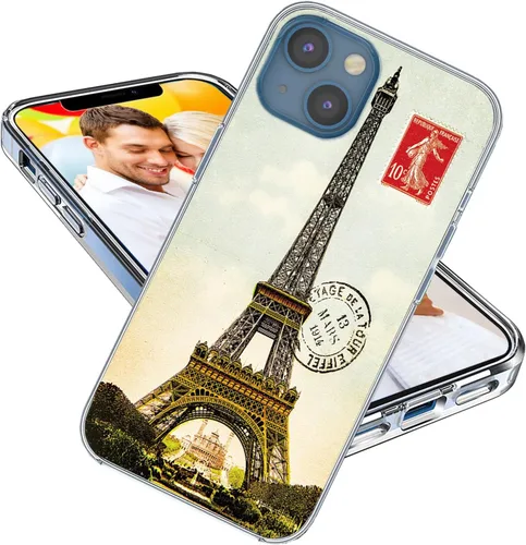 Vista 15 de Funda para iPhone 14, iPhone 13 para niñas, mujeres y hombres, a prueba de golpes, delgada, suave, TPU transparente, funda protectora con diseño Un