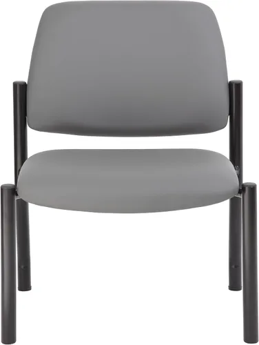 Vista 5 de Boss Office Products Silla sin brazos para sala de recepción de invitados 400 lb. Capacidad de peso, gris