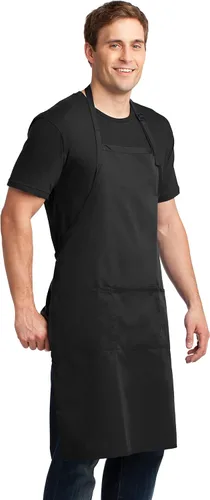 Vista 3 de Delantal personalizado con texto en inglés "Add a name", diseño bordado, delantales extra largos para adultos, 25 pulgadas de ancho x 34.5 pulgadas