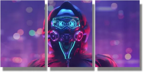 Vista 86 de Lienzo decorativo para pared, diseño de ciudad futurista Cyberpunk para sala de estar, impresión multipanel, obra de arte de cocina, pintura