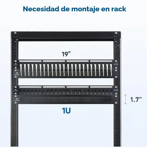 Vista 3 de Cable Matters Paquete de 2 paneles de cepillos de montaje en rack de 1U