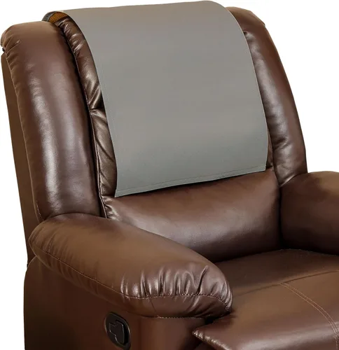 Vista 9 de Protector antideslizante para reposacabezas reclinable, lavable de piel sintética, fundas para reposacabezas para silla reclinable, fundas Beige