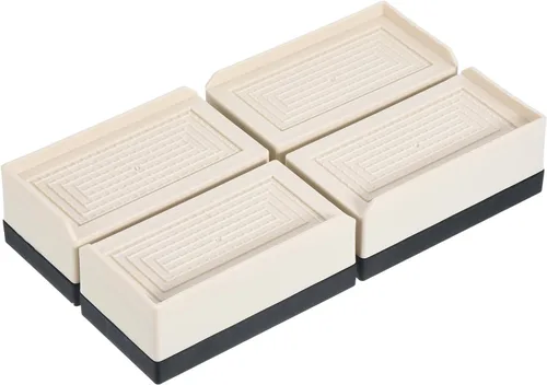 Vista 19 de uxcell Elevadores de muebles de 1.5 pulgadas, 4 piezas de elevadores cuadrados ajustables para sofá para extensor, para cama, escritorio, sofá, Beige