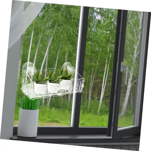 Vista 7 de Abaodam Macetas Soporte de acrílico transparente para alféizar de ventana Extensor de alféizar de ventana Soportes para bonsái para el hogar