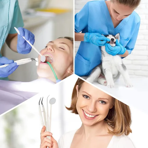 Vista 6 de JMU Paquete de 60 kits de examen dental desechables, juego de 3 instrumentos básicos, embalaje estéril, alicates de sonda explorador de espejo