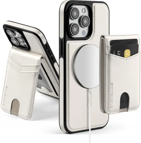 Vista 27 de SkyEagle - Funda tipo cartera compatible con MagSafe para iPhone 11, color negro Detachable Magnetic Credit Card Holder,RFID Blocking,PU
