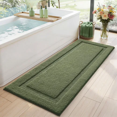 Vista 16 de LUMI Alfombras de baño ultrasuaves antideslizantes con parte trasera de goma, absorbente y lavable, de secado rápido, alfombra de felpa de Beige