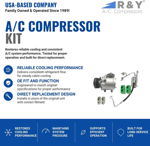 Vista 2 de Kit de compresor de aire acondicionado automotriz RYC KT CI62