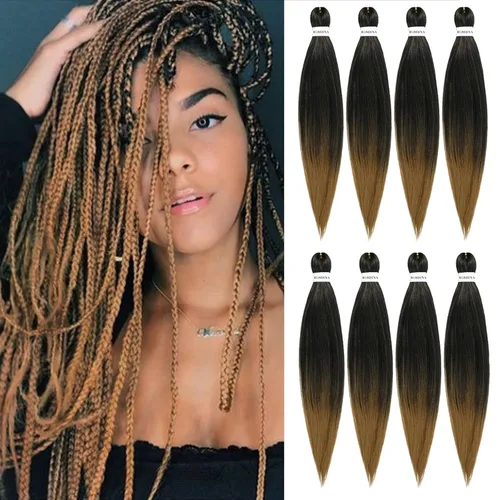 Vista 19 de Cabello trenzado preestirado - 12 pulgadas, 8 paquetes, cabello trenzado corto natural negro para trenzas torcidas o en caja, extensiones de cabello