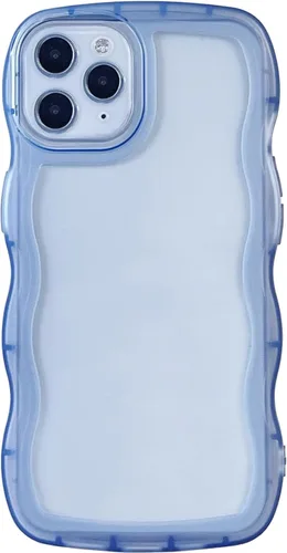 Vista 37 de Funda transparente compatible con iPhone 7 Plus/8 Plus, lindo marco ondulado de color sólido, transparente, de silicona suave, antiarañazos, a