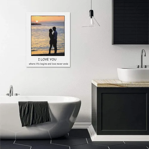Vista 3 de Impresiones en lienzo personalizadas con tus fotos – Póster de arte de pared personalizado para regalos fotográficos enmarcados – Regalos de mujer 1