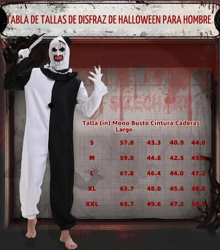 Vista 6 de Juego de disfraz de payaso artístico aterrador para adultos