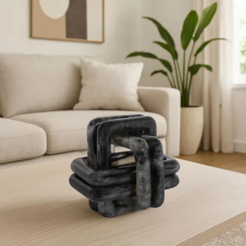 Vista 3 de Escultura para decoración del hogar y baño – Adornos de nudo de mármol para detalles de estantes, estilo de habitación y diseño de oficina