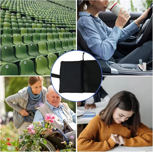 Vista 6 de Cojín de asiento de gel refrigerante portátil de 14 x 9.6 pulgadas, cojín de asiento de gel para sentarse durante mucho tiempo para oficina