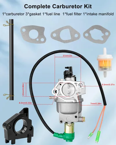 Vista 5 de Carburador P27-2 apto para Duromax XP10000E 18hp Honda GX340 GX390 EB3500X EM3500X EB5000X EM5000SX EB6500 EM6500SX EW171 Wen PowerPro Westinghouse