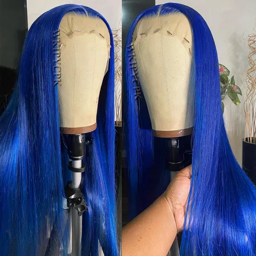 Vista 11 de Peluca con encaje frontal rubia ceniza, de 22 pulgadas de largo cabello sintético lacio, línea capilar prerasgueada, fácil de instalar, ligera