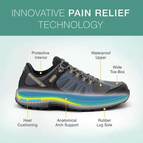 Vista 3 de Orthofeet Zapatos de senderismo ortopédicos impermeables Avalon para hombre
